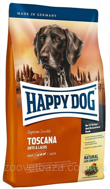 Happy Dog Toscana 4кг корм для собак (качка, лосось) від компанії ZooVet - Інтернет зоомагазин самих низьких цін - фото 1