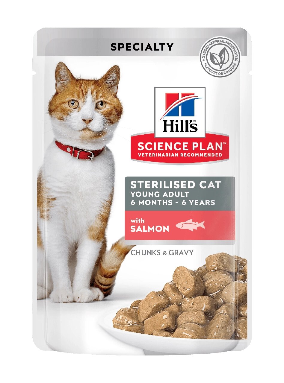 Hill's Science Plan (пауч) Корм для дорослих стерилізованих котів з лососем від компанії ZooVet - Інтернет зоомагазин самих низьких цін - фото 1