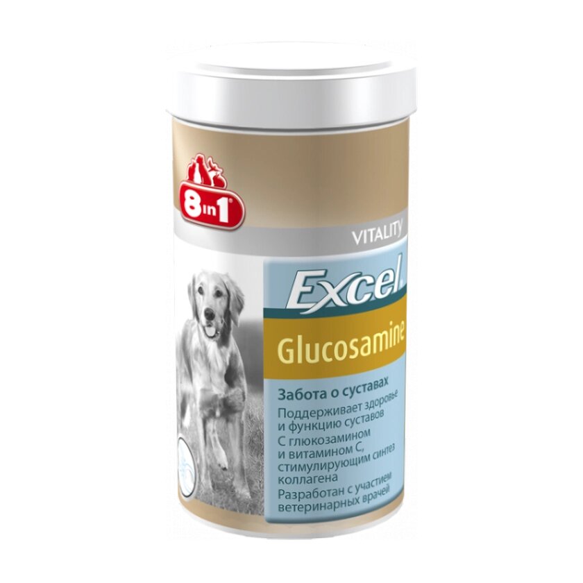 Хондропротектор 8in1 Excel Glucosamine для собак таблетки 110 шт (срок до 12.2023 г) від компанії ZooVet - Інтернет зоомагазин самих низьких цін - фото 1