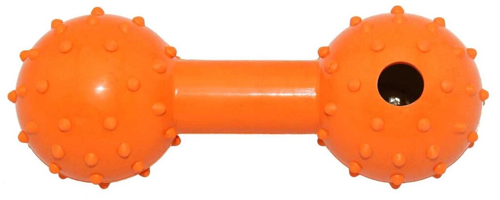 Іграшка гумова гантель пищалка з шипами 12см ER065 ZooMax від компанії ZooVet - Інтернет зоомагазин самих низьких цін - фото 1