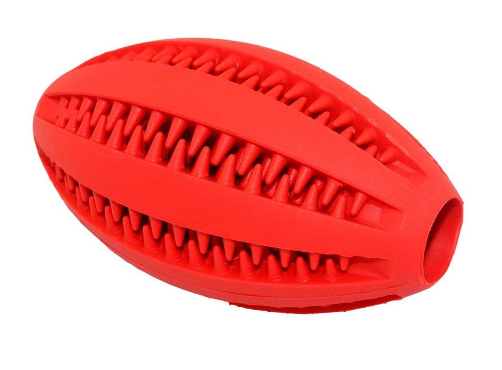 Іграшка гумова масажний М'яч регбі 11см ER003 ZooMax (бірюзовий) від компанії ZooVet - Інтернет зоомагазин самих низьких цін - фото 1