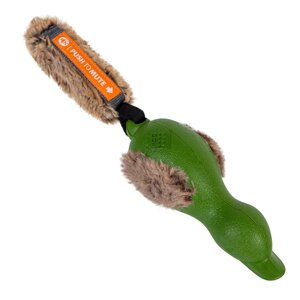 Іграшка для собак Качка з вимикною пискавкою GiGwi Push to mute, гума, штучне хутро, 30 см