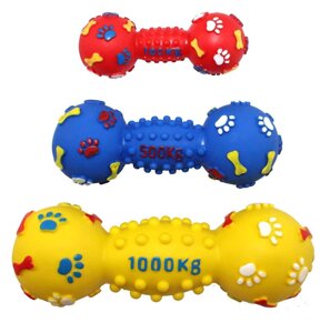 Іграшка гантель вінілова міна з шипами, лапками і кісточками 14см EV057 ZooMax