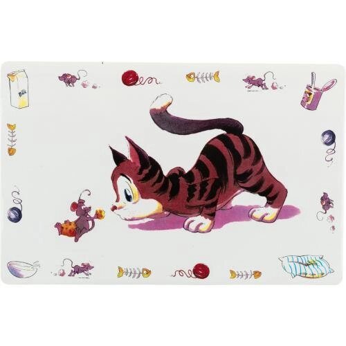 Килимок Trixie Comic Cat під миски для котів, пластиковий, 44х28 см від компанії ZooVet - Інтернет зоомагазин самих низьких цін - фото 1