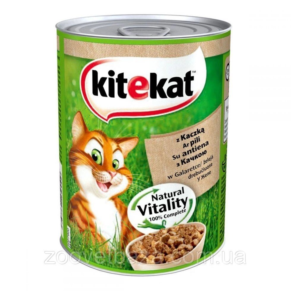 Kitekat Natural Vitality Консерви для кішок з качкою в желе / 400 гр від компанії ZooVet - Інтернет зоомагазин самих низьких цін - фото 1