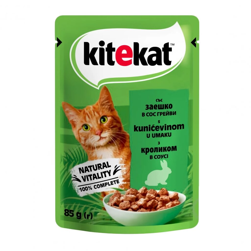 Kitekat Natural Vitality (Пауч) Консерви для кішок з кроликом в соусі, 85 г від компанії ZooVet - Інтернет зоомагазин самих низьких цін - фото 1