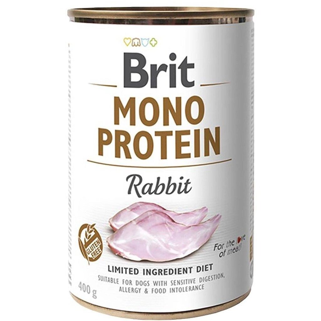 Консерви для собак Бріт Brit Mono Protein Rabbit з кроликом, 400 г від компанії ZooVet - Інтернет зоомагазин самих низьких цін - фото 1