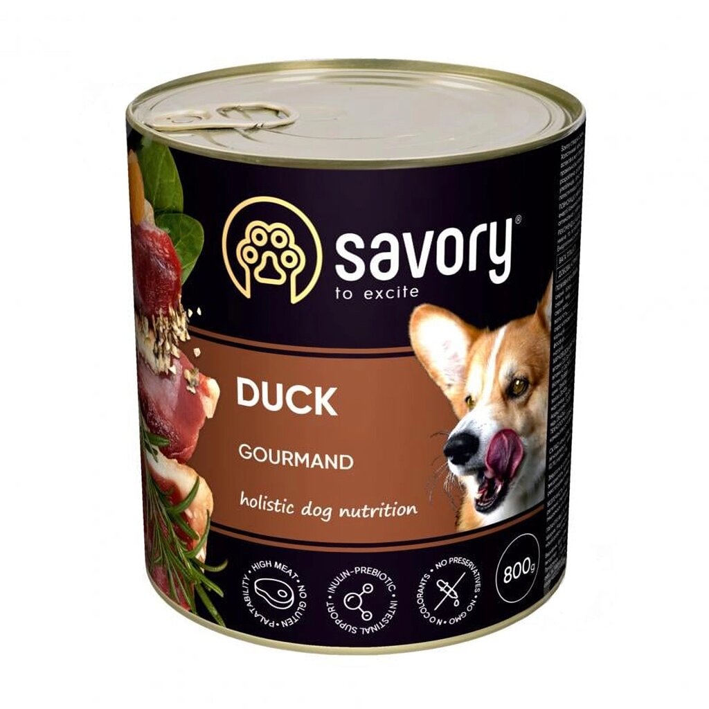 Консерви для собак Сейворі Savory Dog Gourmand з качкою, 800 г від компанії ZooVet - Інтернет зоомагазин самих низьких цін - фото 1