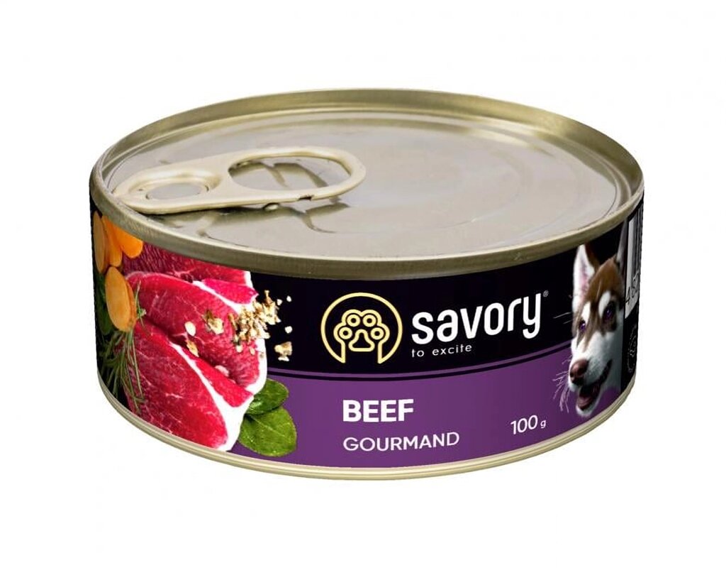 Консерви для собак Сейворі Savory Dog Gourmand з яловичиною, 100 г від компанії ZooVet - Інтернет зоомагазин самих низьких цін - фото 1