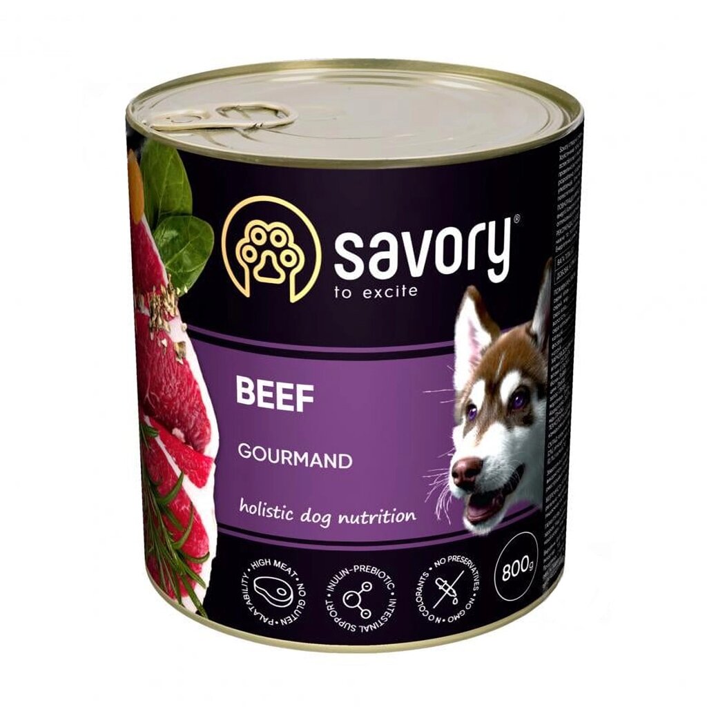 Консерви для собак Сейворі Savory Dog Gourmand з яловичиною, 800 г від компанії ZooVet - Інтернет зоомагазин самих низьких цін - фото 1