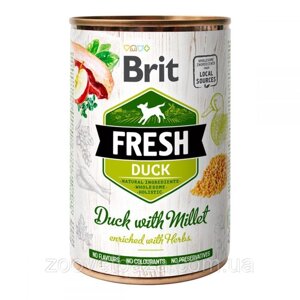 Консерви для собак Бріт Brit Fresh Duck with Millet з качкою і пшоном, 400 г