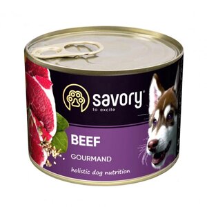 Консерви для собак Сейворі Savory Dog Gourmand з яловичиною, 200 г