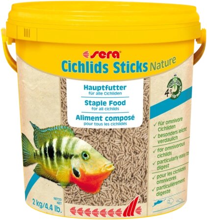 Корм для акваріумних риб Sera Cichlids Sticks Nature (Сера Цихлід Стікс) палички для великих цихлід 10 л (2 кг) від компанії ZooVet - Інтернет зоомагазин самих низьких цін - фото 1