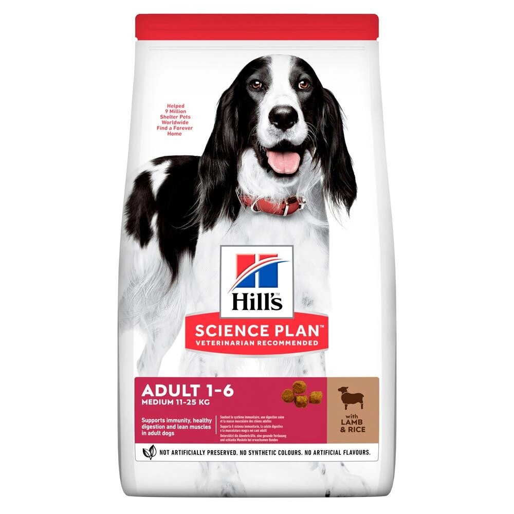 Корм для дорослих собак Хіллс Hills SP Adult Medium 2.5 кг з ягням і рисом від компанії ZooVet - Інтернет зоомагазин самих низьких цін - фото 1