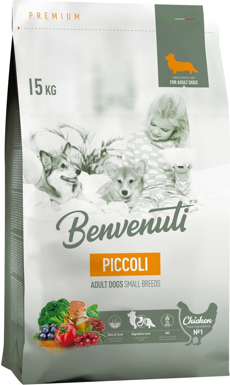Корм для дорослих собак малих порід Benvenuti PICCOLI з куркою 15 кг від компанії ZooVet - Інтернет зоомагазин самих низьких цін - фото 1