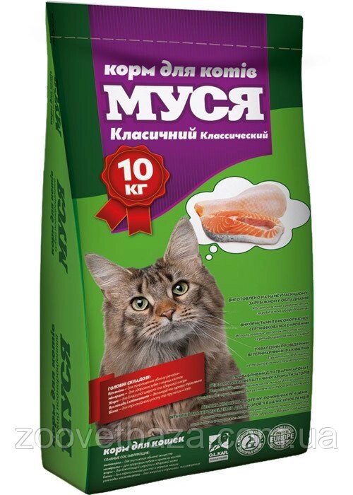 Корм для кішок Муся 10 кг класік від компанії ZooVet - Інтернет зоомагазин самих низьких цін - фото 1