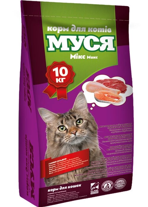 Корм для кішок Муся 10 кг мікс від компанії ZooVet - Інтернет зоомагазин самих низьких цін - фото 1