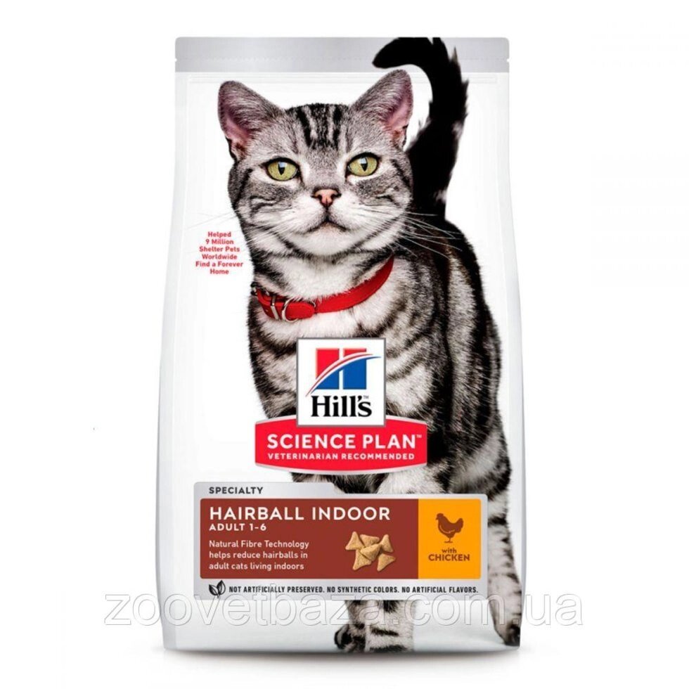 Корм для котів Хіллс Hills SP Feline Indoor що не покидають приміщення з куркою, 3 кг від компанії ZooVet - Інтернет зоомагазин самих низьких цін - фото 1