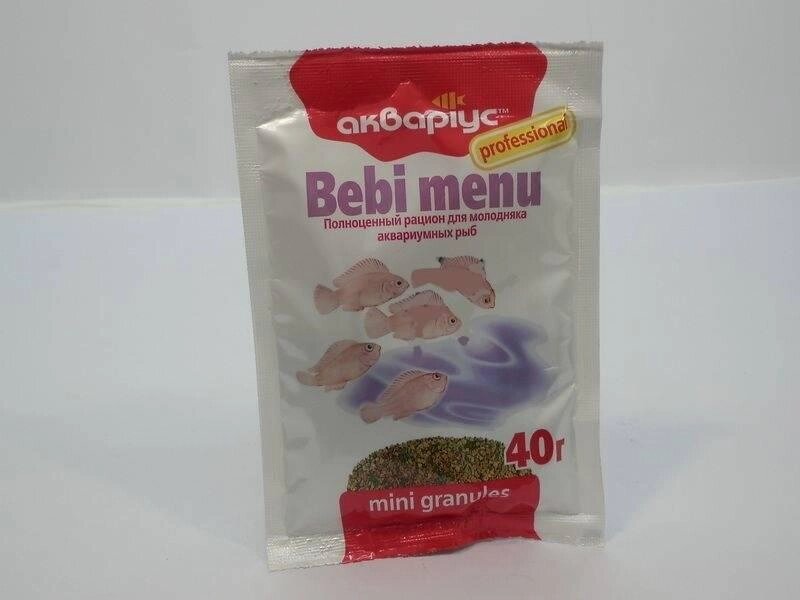 Корм для риб Bebi Menu (Бебі Меню) міні гранули 40 г, Акваріус від компанії ZooVet - Інтернет зоомагазин самих низьких цін - фото 1