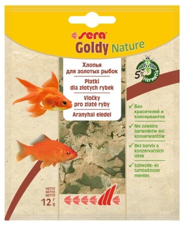 Корм для риб Sera Goldy Nature (Сера Голді) пластівці для золотих рибок 12 г від компанії ZooVet - Інтернет зоомагазин самих низьких цін - фото 1