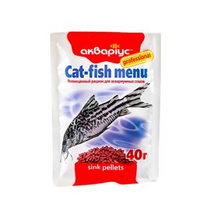 Корм для риб Cat-Fish Menu (Кет-Фіш Меню) потопаючі пелети для сомиків 40 г, Акваріус