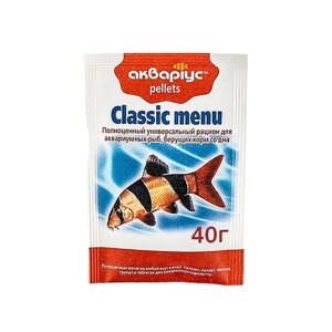 Корм для риб Classic Fish Menu (Класік Фіш Меню) плаваючі пелети 40 г, Акваріус