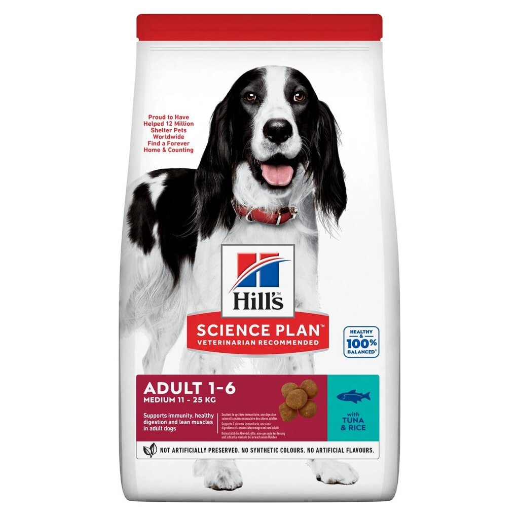Корм для собак Хіллс Hills SP Adult Medium з тунцем і рисом сухий корм для середніх порід собак 12 кг від компанії ZooVet - Інтернет зоомагазин самих низьких цін - фото 1