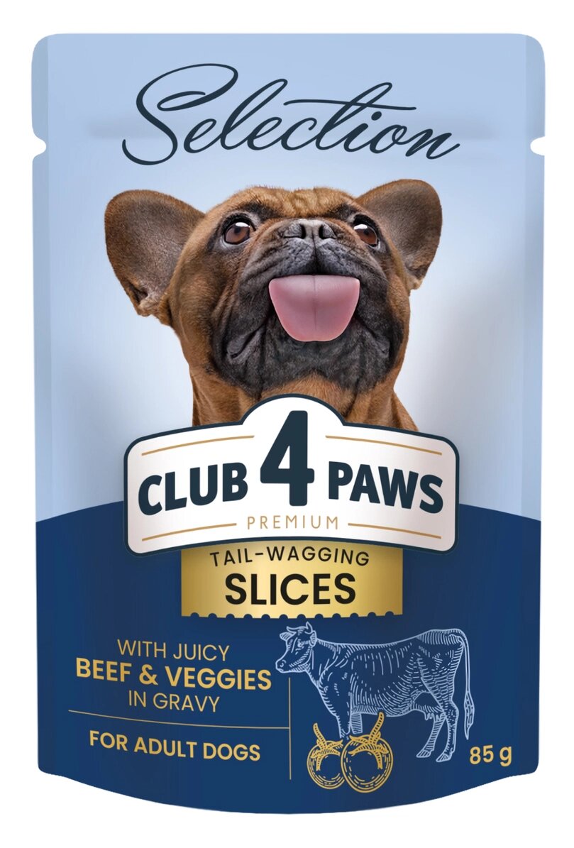 Корм для собак малих пород CLUB 4 PAWS (Клуб 4 Лапи) Premium Plus Selection шматочки з яловичиною та овочами в соусі, від компанії ZooVet - Інтернет зоомагазин самих низьких цін - фото 1