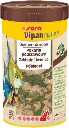 Корм Sera Vipan Nature (Сера Віпан) для акваріумних риб усіх видів 250 мл (60 г) від компанії ZooVet - Інтернет зоомагазин самих низьких цін - фото 1