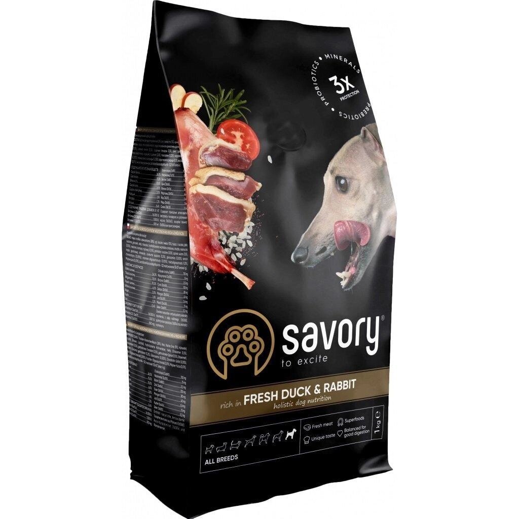 Корм Сейворі Savory Adult All Breeds Rich in Fresh Duck & Rabbit сухий зі свіжою качкою та кроликом, 1 кг від компанії ZooVet - Інтернет зоомагазин самих низьких цін - фото 1