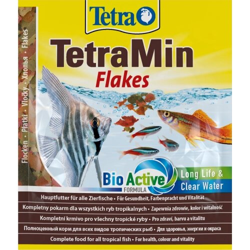 Корм Tetra Min Flakes для акваріумних рибок, 12 г (пластівці) від компанії ZooVet - Інтернет зоомагазин самих низьких цін - фото 1