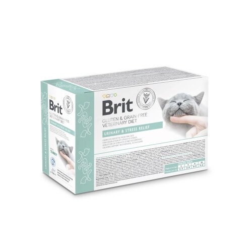Корм вологий для котів Brit GF VetDiet Urinary and Stress Relief з індичкою, 12 x 85 г від компанії ZooVet - Інтернет зоомагазин самих низьких цін - фото 1