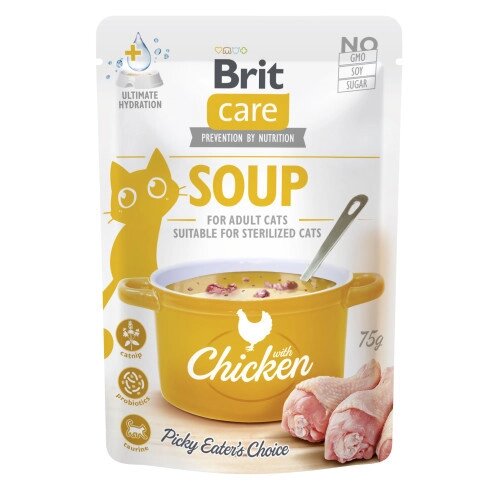 Корм вологий "Суп для котів Brit Care Soup with Chicken з куркою", 75 г від компанії ZooVet - Інтернет зоомагазин самих низьких цін - фото 1
