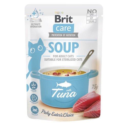 Корм вологий "Суп для котів Brit Care Soup with Tuna з тунцем", 75 г від компанії ZooVet - Інтернет зоомагазин самих низьких цін - фото 1