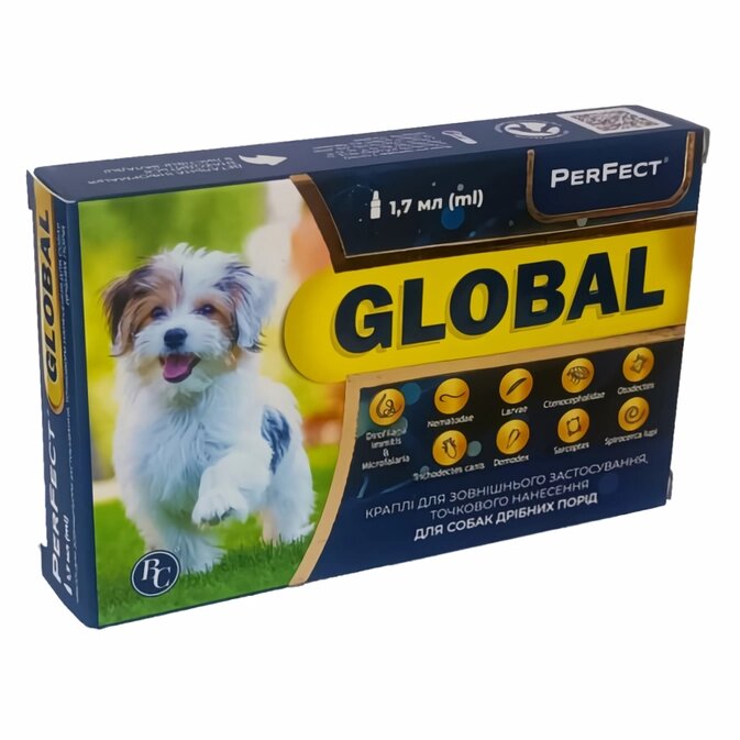 Краплі протипаразитарні PerFect Global для собак (1 шт. - 1.7 мл), Ветсинтез від компанії ZooVet - Інтернет зоомагазин самих низьких цін - фото 1
