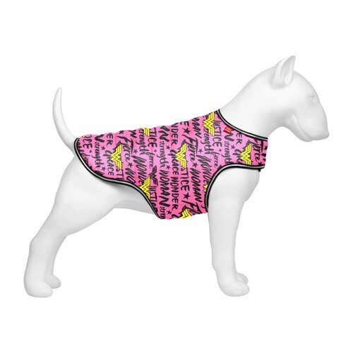 Курточка-накидка для собак WAUDOG Clothes, малюнок "Диво-жінка в рожевому", S, А 32 см, B 41-51 см, C 25-35
