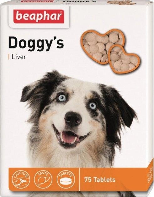 Ласощі Beaphar Doggy's +Liver зі смаком печінки для собак 75 таблеток від компанії ZooVet - Інтернет зоомагазин самих низьких цін - фото 1