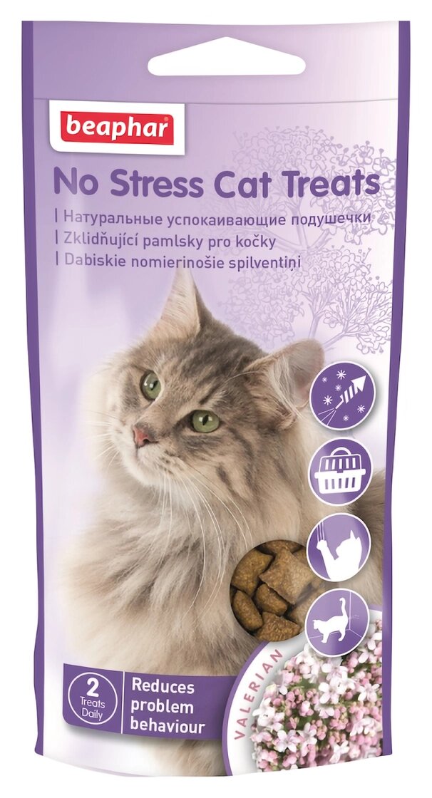 Ласощі Beaphar No Stress Cat Treats м'ясні подушечки для зняття стресу у котів 35 г від компанії ZooVet - Інтернет зоомагазин самих низьких цін - фото 1