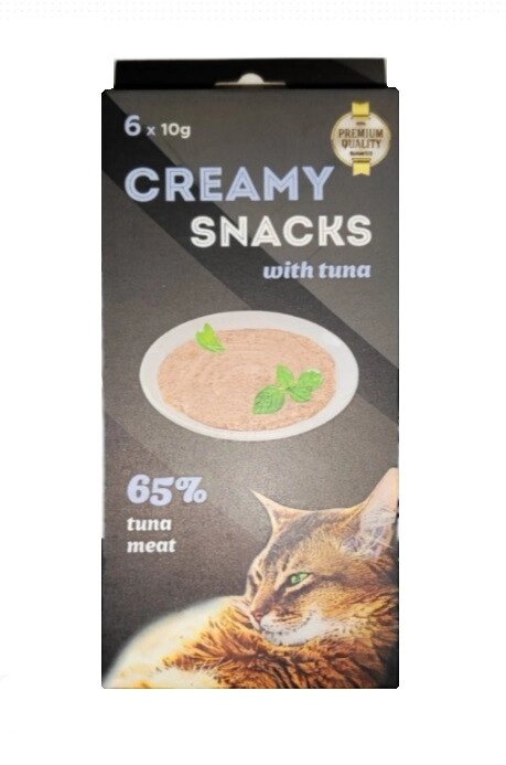 Ласощі Creamy Snacks (Кремі Снекс) для кішок, крем зі смаком тунця (в стиках), 6 х 10 г від компанії ZooVet - Інтернет зоомагазин самих низьких цін - фото 1
