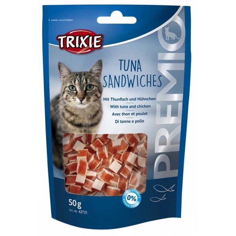 Ласощі для кішок Trixie TX-42731 PREMIO Tuna Sandwiches з тунцем і куркою 50 г від компанії ZooVet - Інтернет зоомагазин самих низьких цін - фото 1