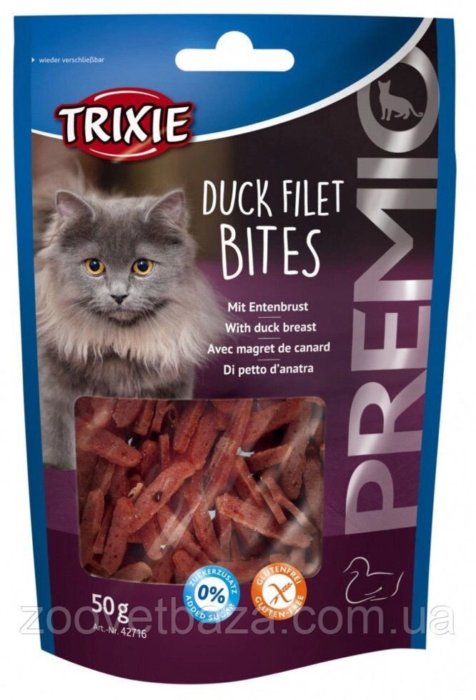 Ласощі для котів Trixie TX-42716 PREMIO Duck Filet Bites з качиною грудкою для кішок 50 г від компанії ZooVet - Інтернет зоомагазин самих низьких цін - фото 1