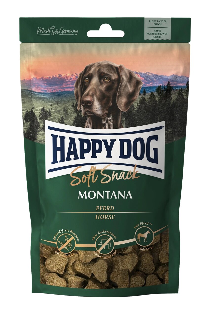 Ласощі Happy Dog Soft Snack Montana для собак великих порід (конина/картопля), 100 г від компанії ZooVet - Інтернет зоомагазин самих низьких цін - фото 1