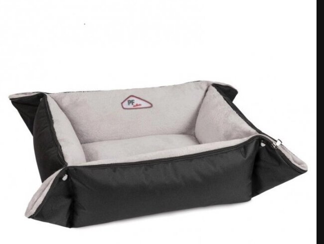 Лежак для собак і котів Pet Fashion "SIMON" 1 (52 х 42 х 18 см) Чорно-сірий від компанії ZooVet - Інтернет зоомагазин самих низьких цін - фото 1