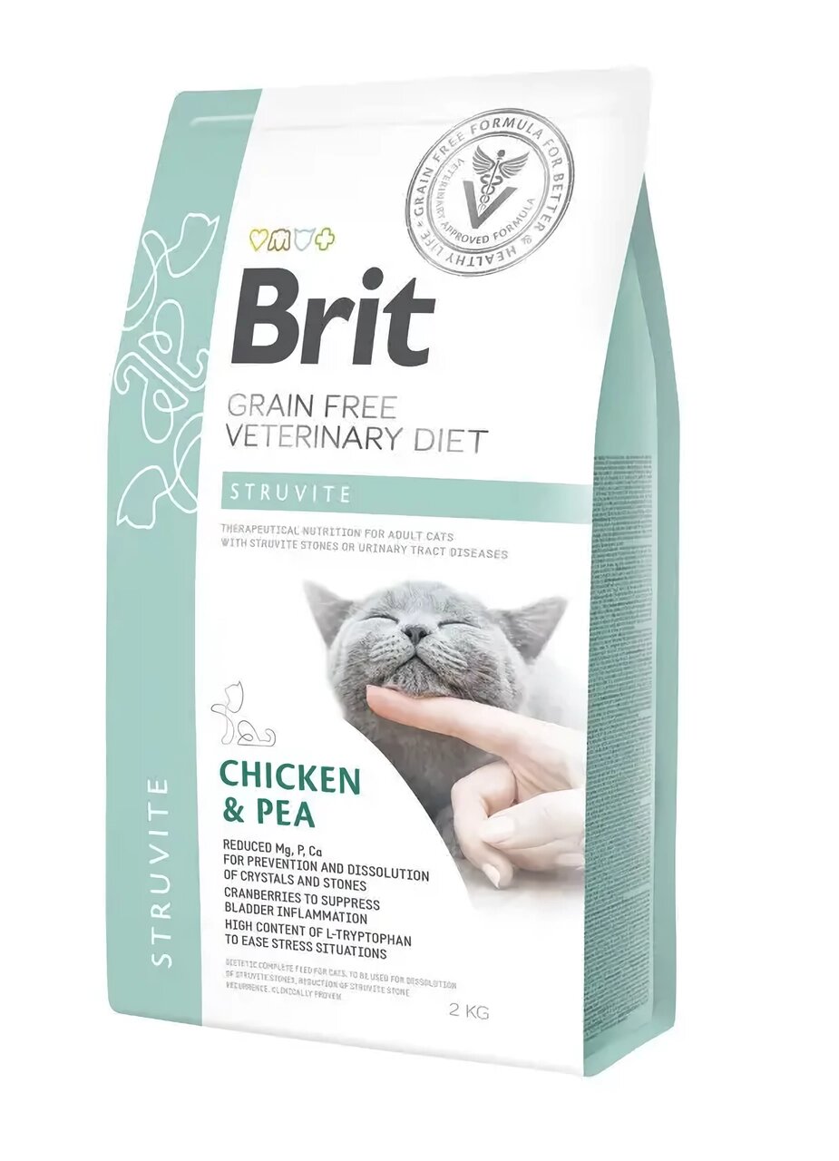 Лікувальний корм Бріт Brit GF Veterinary Diet Cat Struvite для кішок при сечокам'яній хворобі, 2 кг від компанії ZooVet - Інтернет зоомагазин самих низьких цін - фото 1