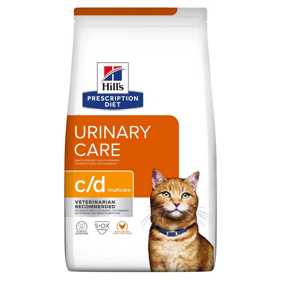 Лікувальний сухий корм Хіллс Hills PD Feline Urinary Care c/d Multicare з куркою 400 г при струвітних уролітах від компанії ZooVet - Інтернет зоомагазин самих низьких цін - фото 1