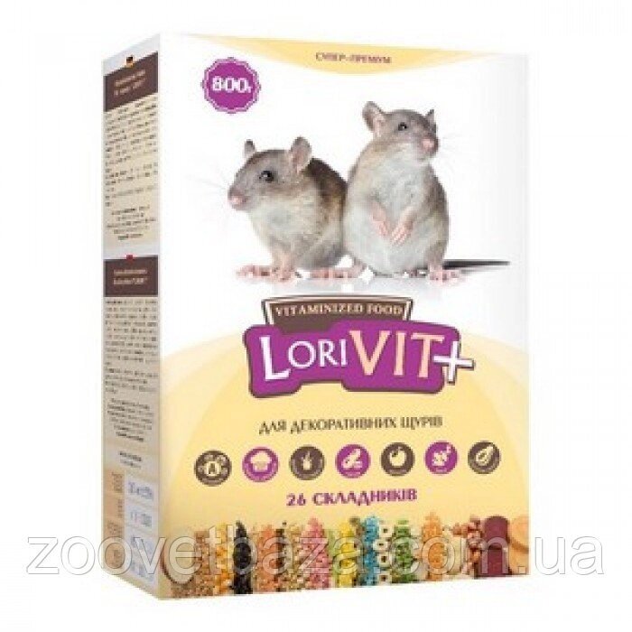 Лоривит+ вітамінізований корм для декоративних щурів 1 кг від компанії ZooVet - Інтернет зоомагазин самих низьких цін - фото 1
