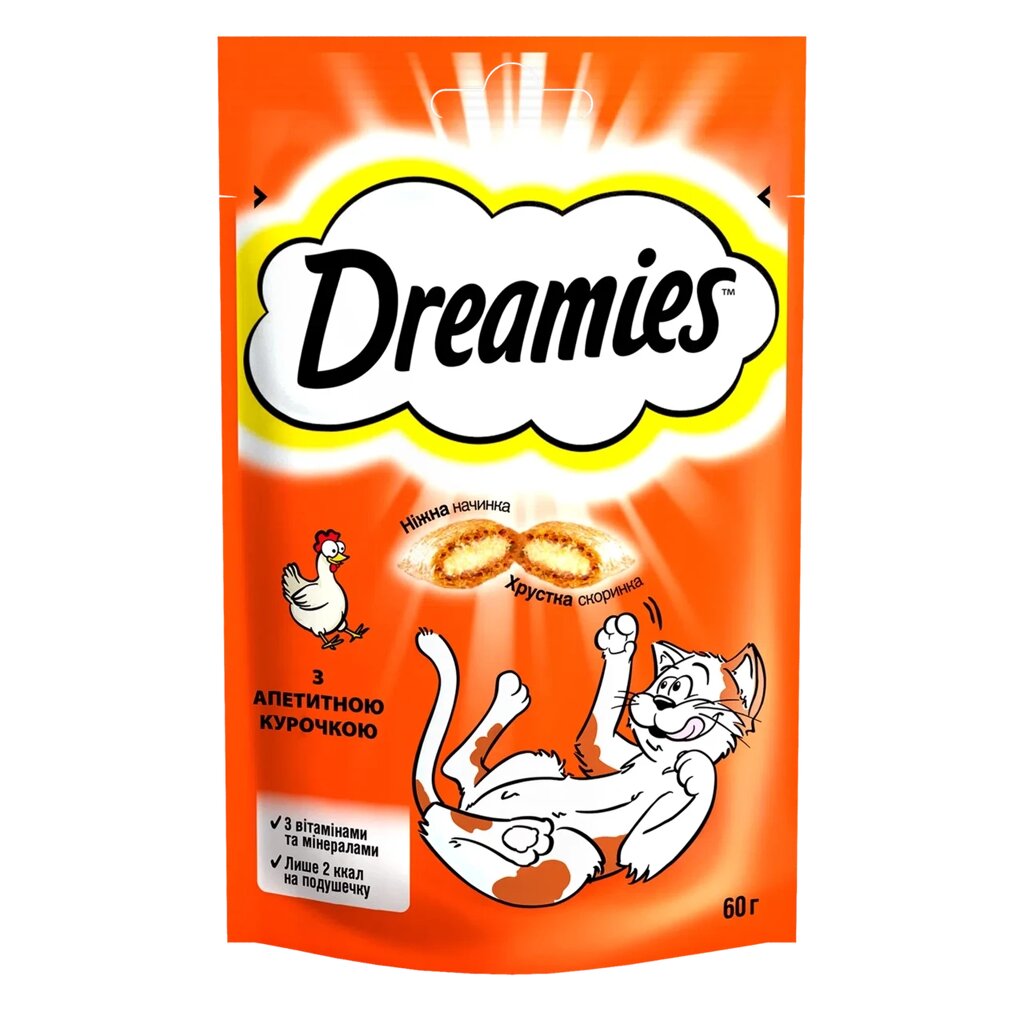 Лосощі для котів Dreamies з апетитною курочкою, 60 г від компанії ZooVet - Інтернет зоомагазин самих низьких цін - фото 1