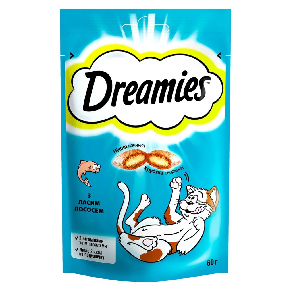 Лосощі для котів Dreamies з ласим лососем, 60 г від компанії ZooVet - Інтернет зоомагазин самих низьких цін - фото 1