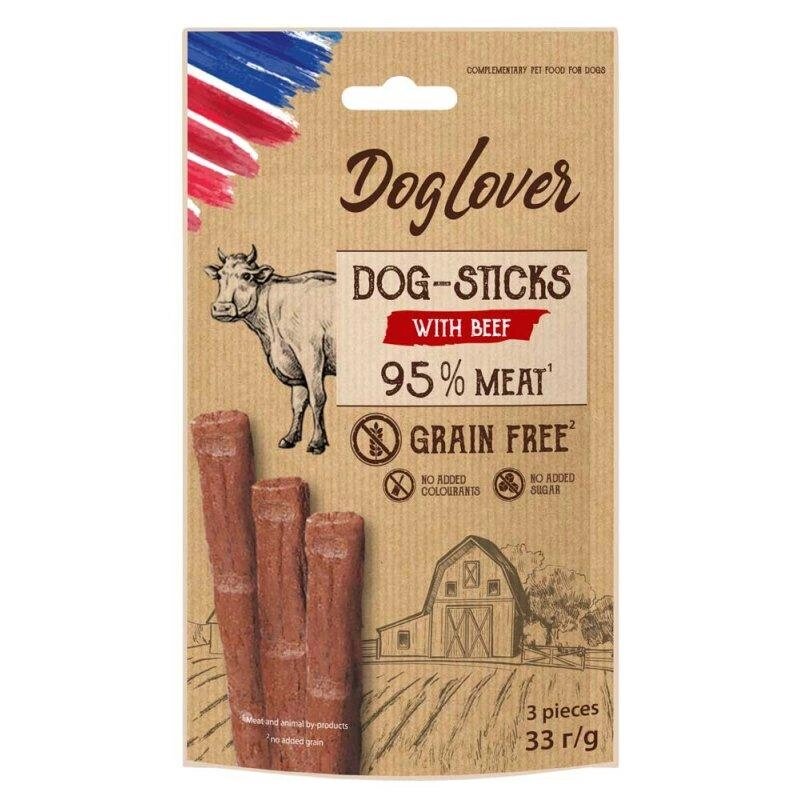 М'ясні ласощі зі смаком яловичини Dog Lover палички для собак (упаковка 33 г - 3 шт) від компанії ZooVet - Інтернет зоомагазин самих низьких цін - фото 1