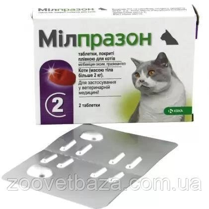 Мілпразон 16 мг (Milprazon) для котів вагою понад 2 кг таблетки №2, KRKA від компанії ZooVet - Інтернет зоомагазин самих низьких цін - фото 1